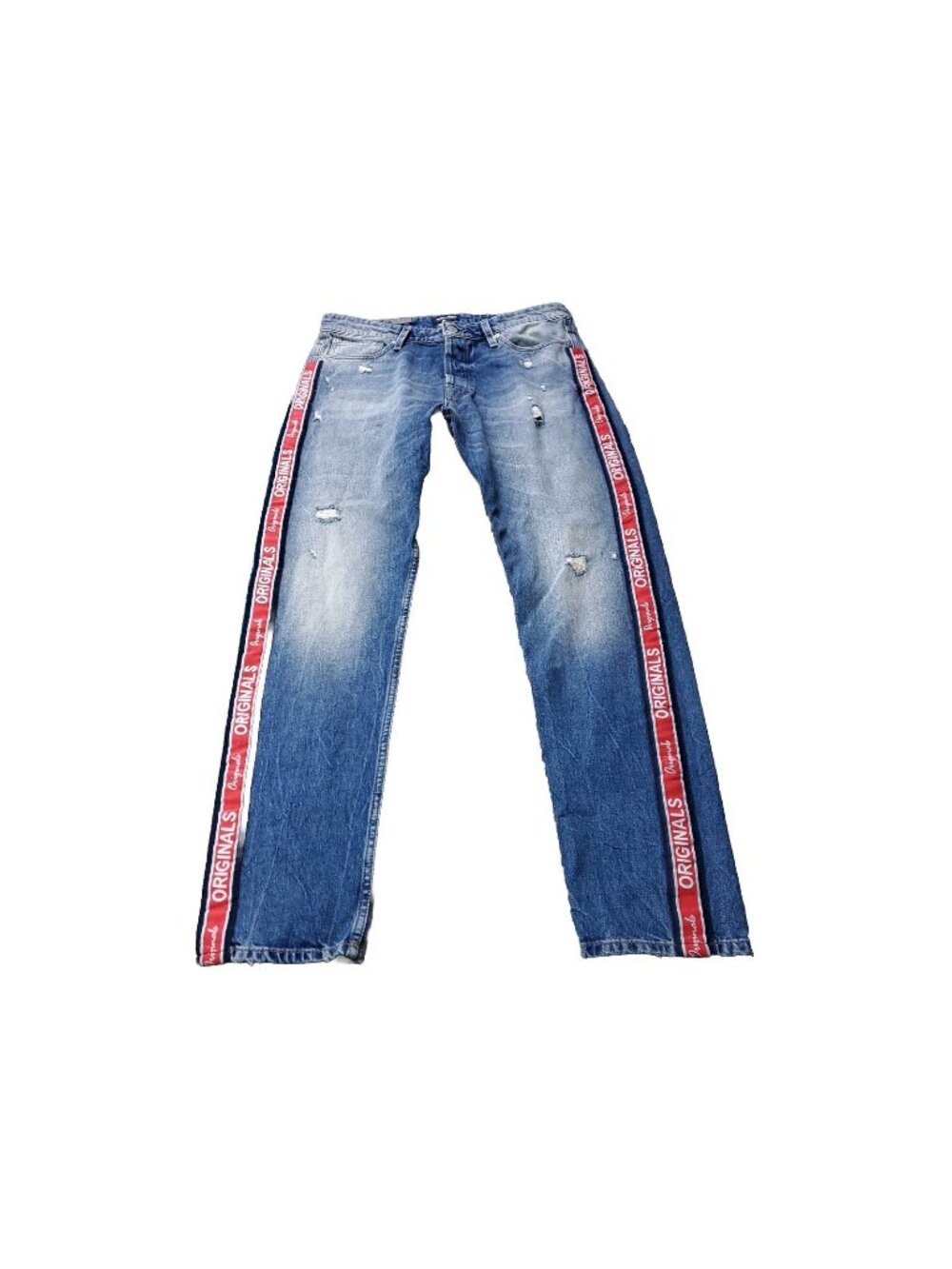 NEW Jack & Jones Jeans Mens 33 x34 Fred High Rise Tapered  Blue Cotton